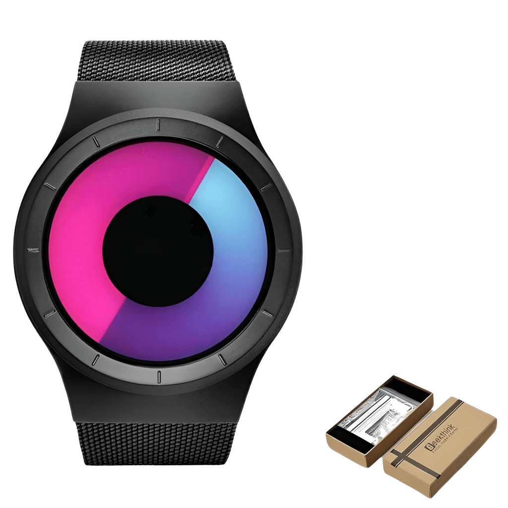 Black Pink Quartz Watch With Box