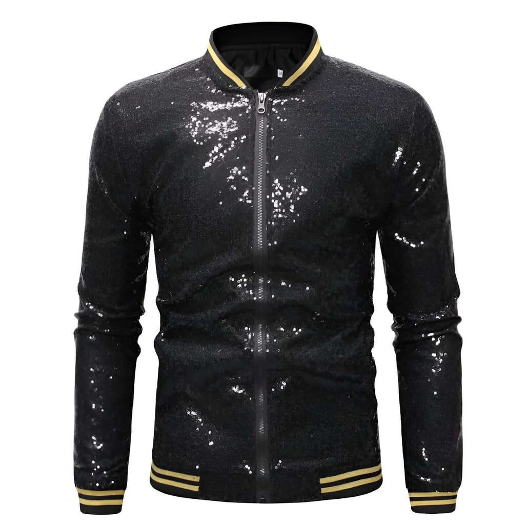 Stand out in style with the Black Sequin Nightclub Jacket for Men. Shop Drestiny for free shipping and tax covered. Save up to 50% now!