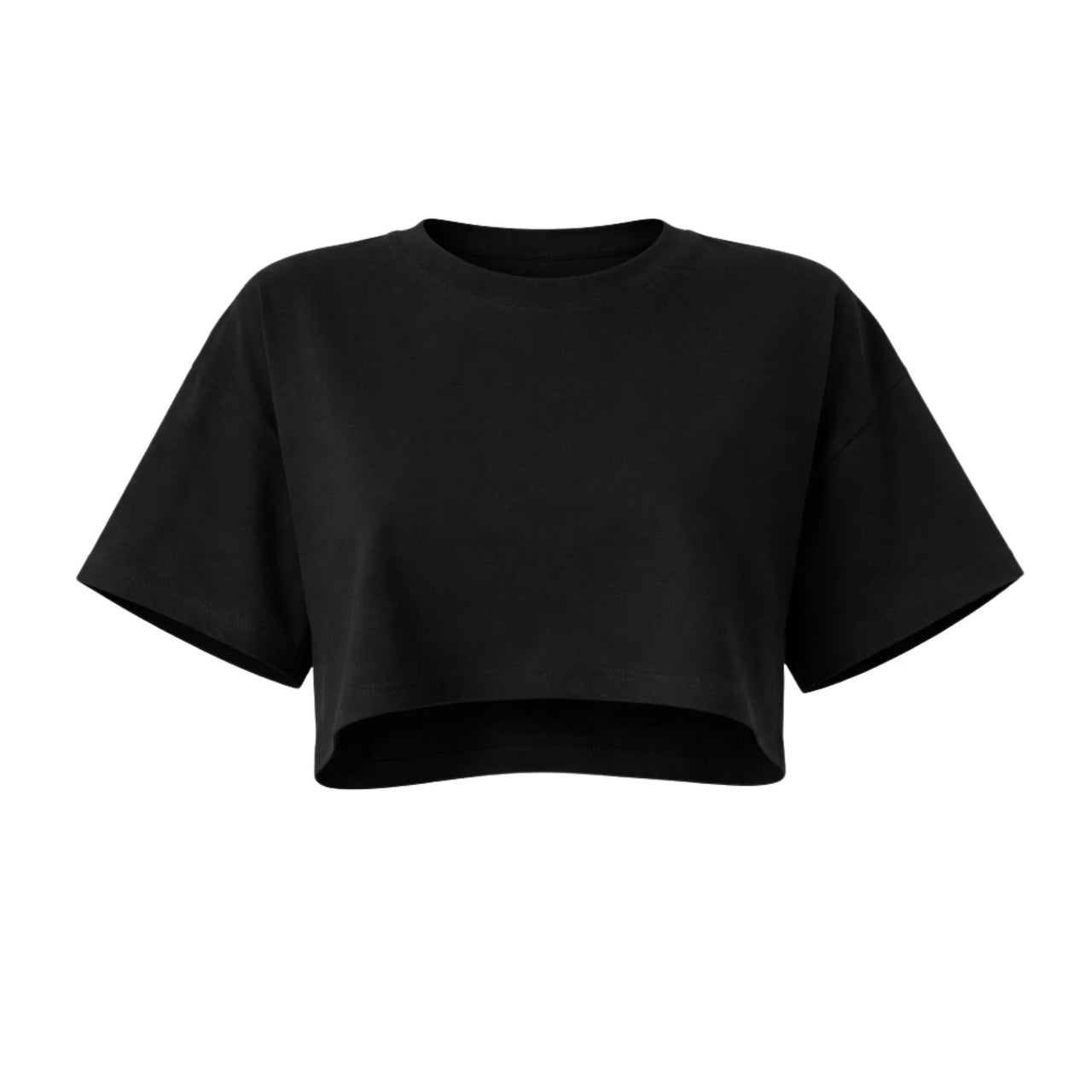 Black crop top on a white background