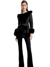 Thumbnail for Hooded Fur Coats For Women With Belt and Fur Lining Inside -, Coats , Drestiny , Australia, Beige, Black, Brown, Camel, Canada, Coats, Jackets, L, M, New Zealand, S, United Kingdom, United States, XL, XXL, XXXL , Drestiny , www.shopdrestiny.com