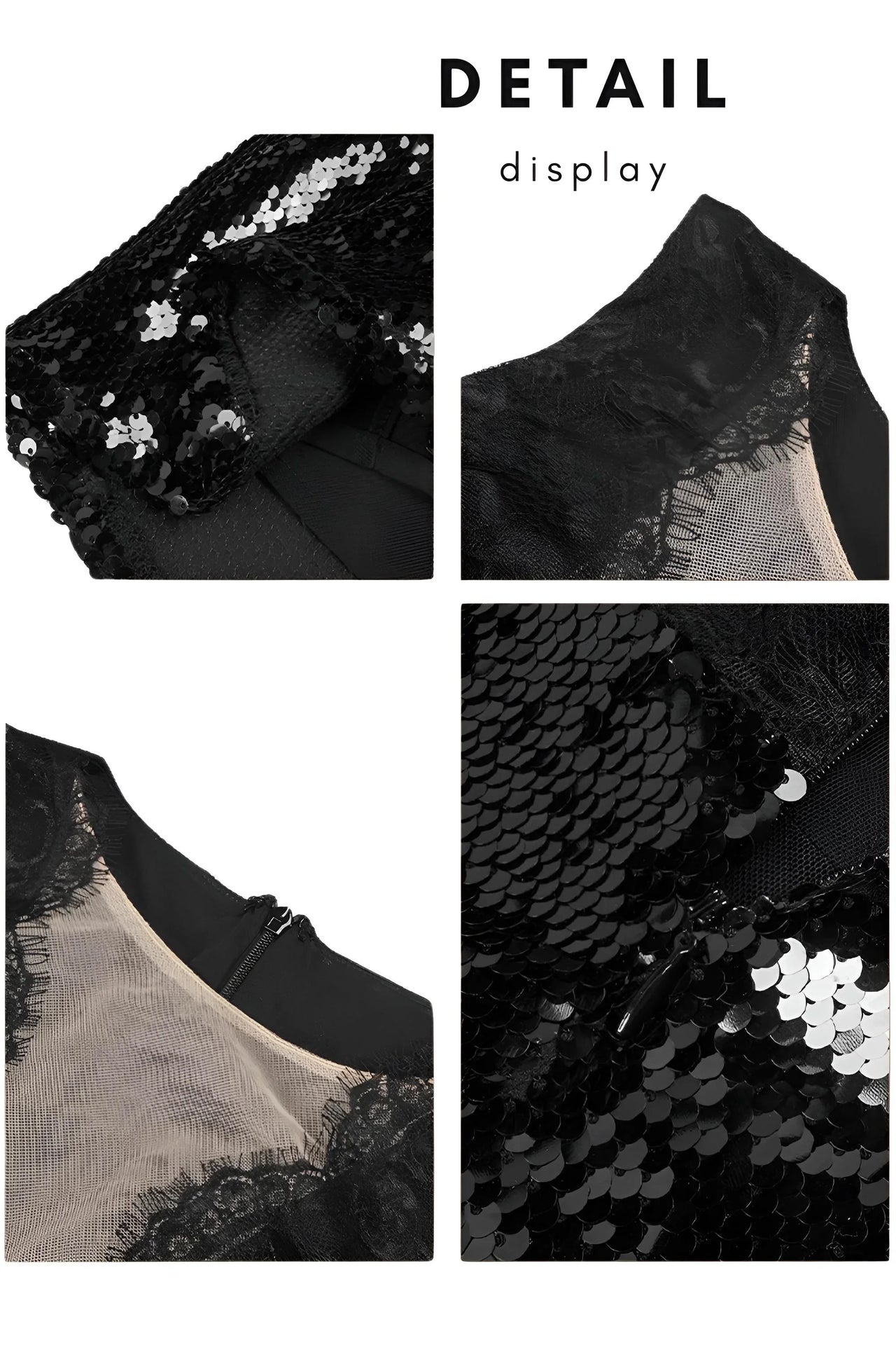 Black Sequin Mermaid Dress Deep V Neck Backless Lace Design Dress for Party Dinner Evening Gown, Maxi Dresses, Sleeveless, Black, S, M, L, 2, 4, 6, 8, 10, 12, United States, USA, Canada, Australia, New Zealand, United Kingdom, UK, Black mermaid sequin prom dress, Black sequin formal gown, long black sequin dress, Mermaid evening gown with sequins, shopdrestiny.com