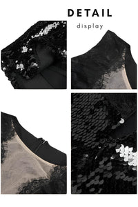 Thumbnail for Black Sequin Mermaid Dress Deep V Neck Backless Lace Design Dress for Party Dinner Evening Gown, Maxi Dresses, Sleeveless, Black, S, M, L, 2, 4, 6, 8, 10, 12, United States, USA, Canada, Australia, New Zealand, United Kingdom, UK, Black mermaid sequin prom dress, Black sequin formal gown, long black sequin dress, Mermaid evening gown with sequins, shopdrestiny.com