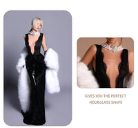 Thumbnail for Black Sequin Mermaid Dress Deep V Neck Backless Lace Design Dress for Party Dinner Evening Gown, Maxi Dresses, Sleeveless, Black, S, M, L, 2, 4, 6, 8, 10, 12, United States, USA, Canada, Australia, New Zealand, United Kingdom, UK, Black mermaid sequin prom dress, Black sequin formal gown, long black sequin dress, Mermaid evening gown with sequins, shopdrestiny.com