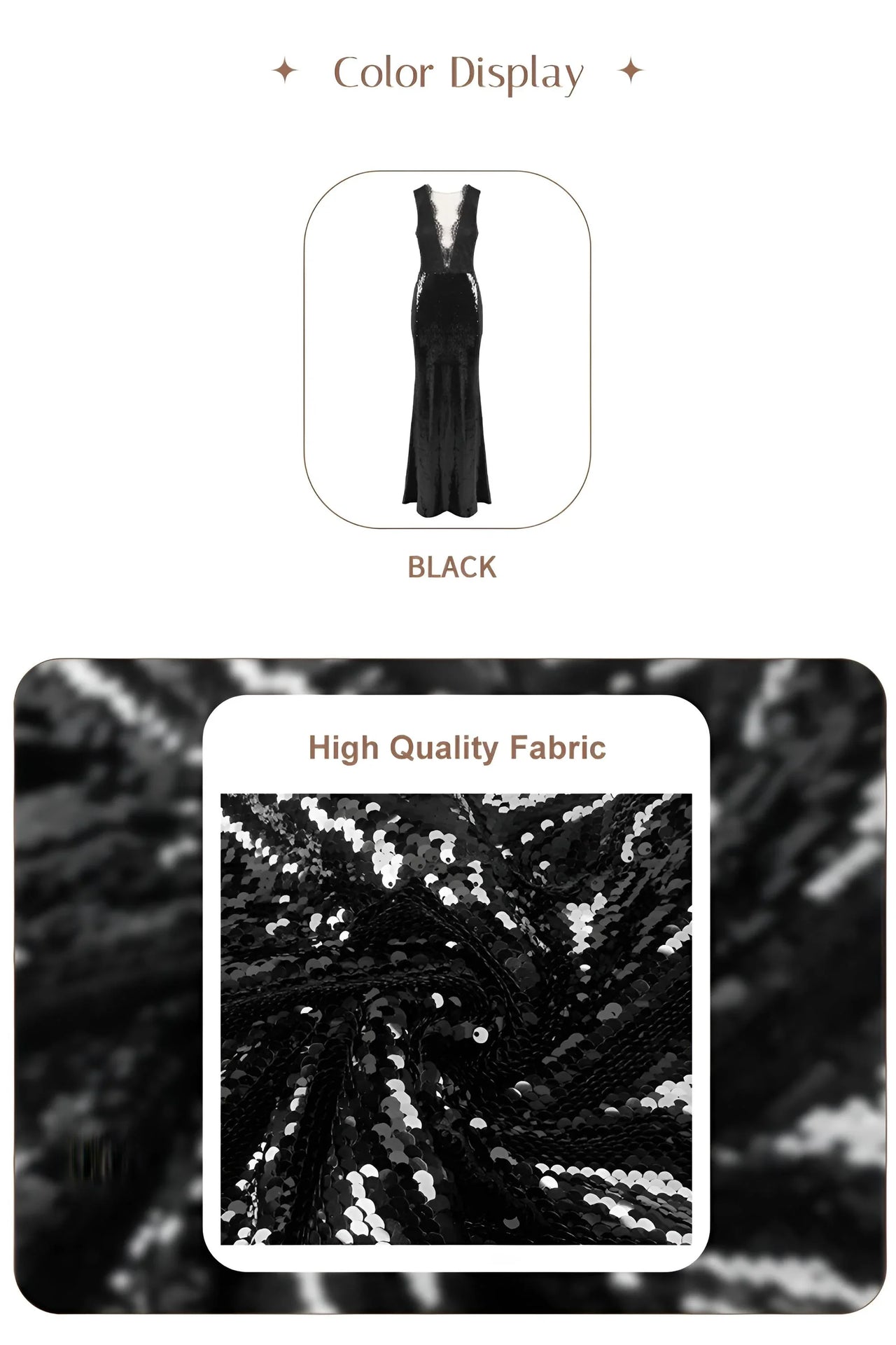 Black dress with high-quality fabric texture displayed on a white background
