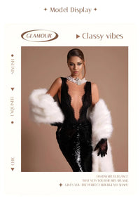 Thumbnail for Black Sequin Mermaid Dress Deep V Neck Backless Lace Design Dress for Party Dinner Evening Gown, Maxi Dresses, Sleeveless, Black, S, M, L, 2, 4, 6, 8, 10, 12, United States, USA, Canada, Australia, New Zealand, United Kingdom, UK, Black mermaid sequin prom dress, Black sequin formal gown, long black sequin dress, Mermaid evening gown with sequins, shopdrestiny.com