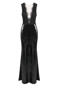 Thumbnail for Black Sequin Mermaid Dress Deep V Neck Backless Lace Design Dress for Party Dinner Evening Gown, Maxi Dresses, Sleeveless, Black, S, M, L, 2, 4, 6, 8, 10, 12, United States, USA, Canada, Australia, New Zealand, United Kingdom, UK, Black mermaid sequin prom dress, Black sequin formal gown, long black sequin dress, Mermaid evening gown with sequins, shopdrestiny.com