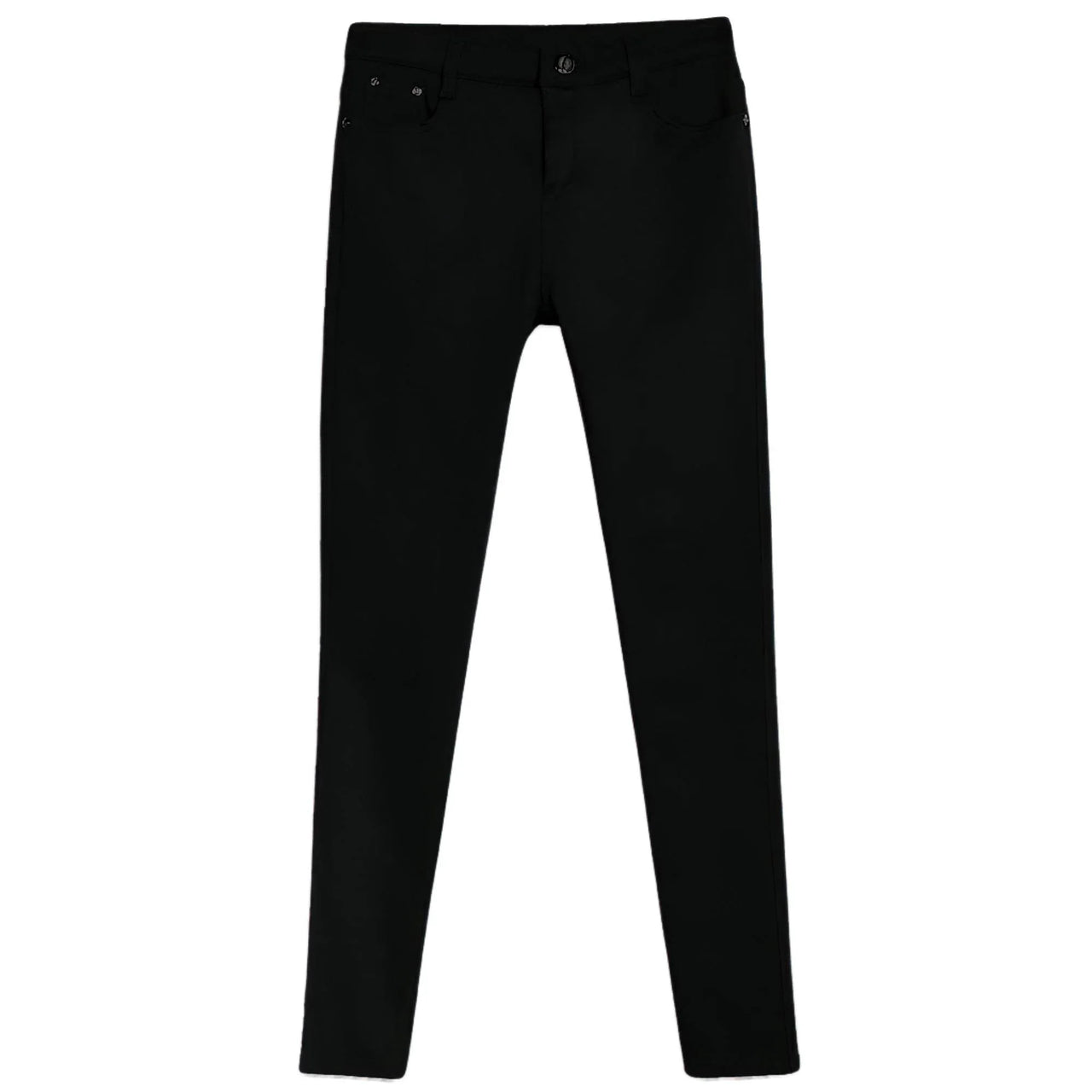 Black skinny jeans on a white background