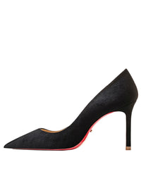 Thumbnail for Black high-heeled shoe on a white background