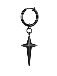 Thumbnail for Black hoop earring with a star-shaped pendant on a white background