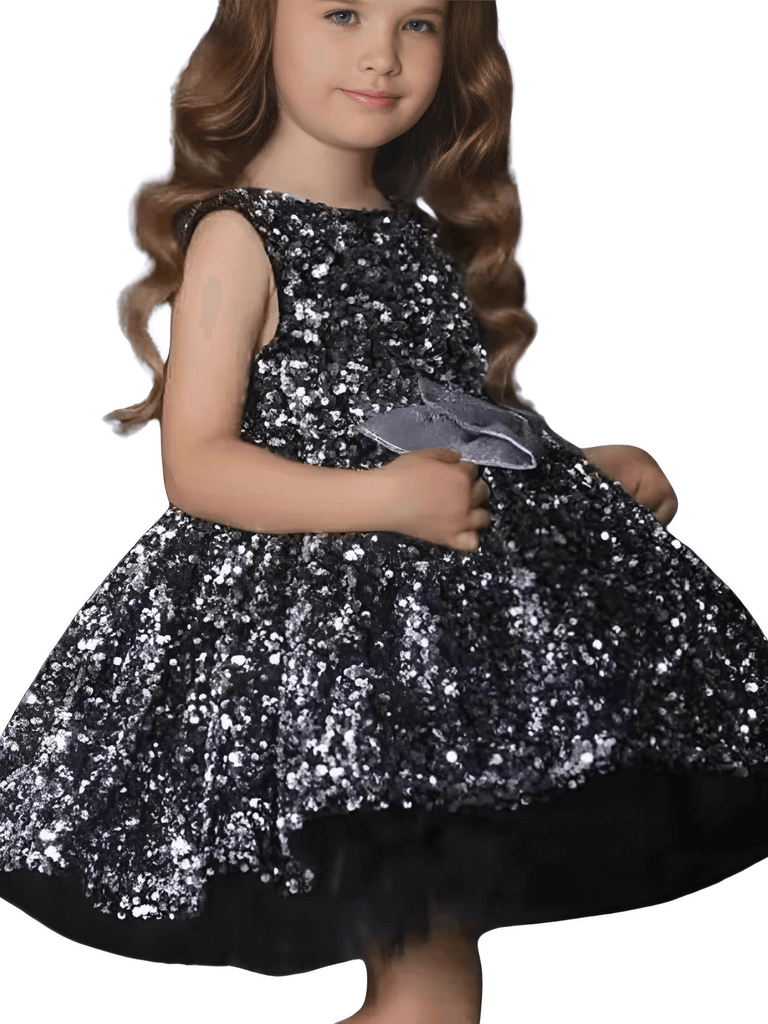 Shimmering black and silver sequin formal dresses for girls at Drestiny. Enjoy free shipping and tax covered. Save up to 50% off!