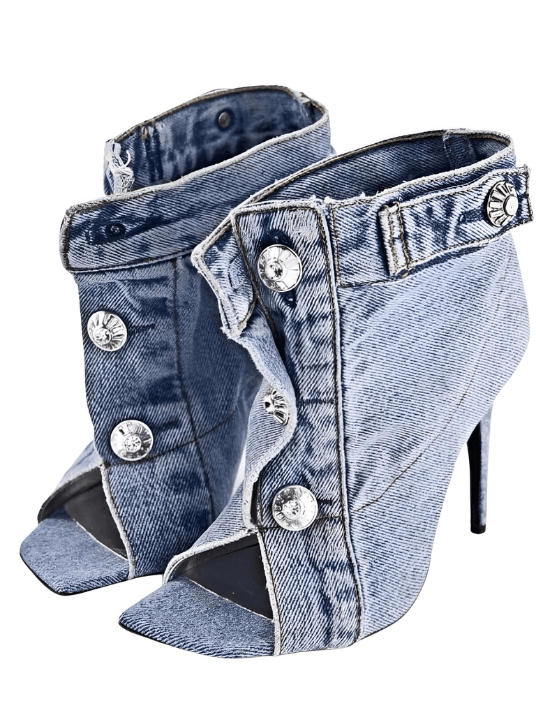 Discover trendy Denim Heels for Women, now available in Black! Shop at Drestiny and enjoy free shipping plus tax coverage. Save up to 50% off!