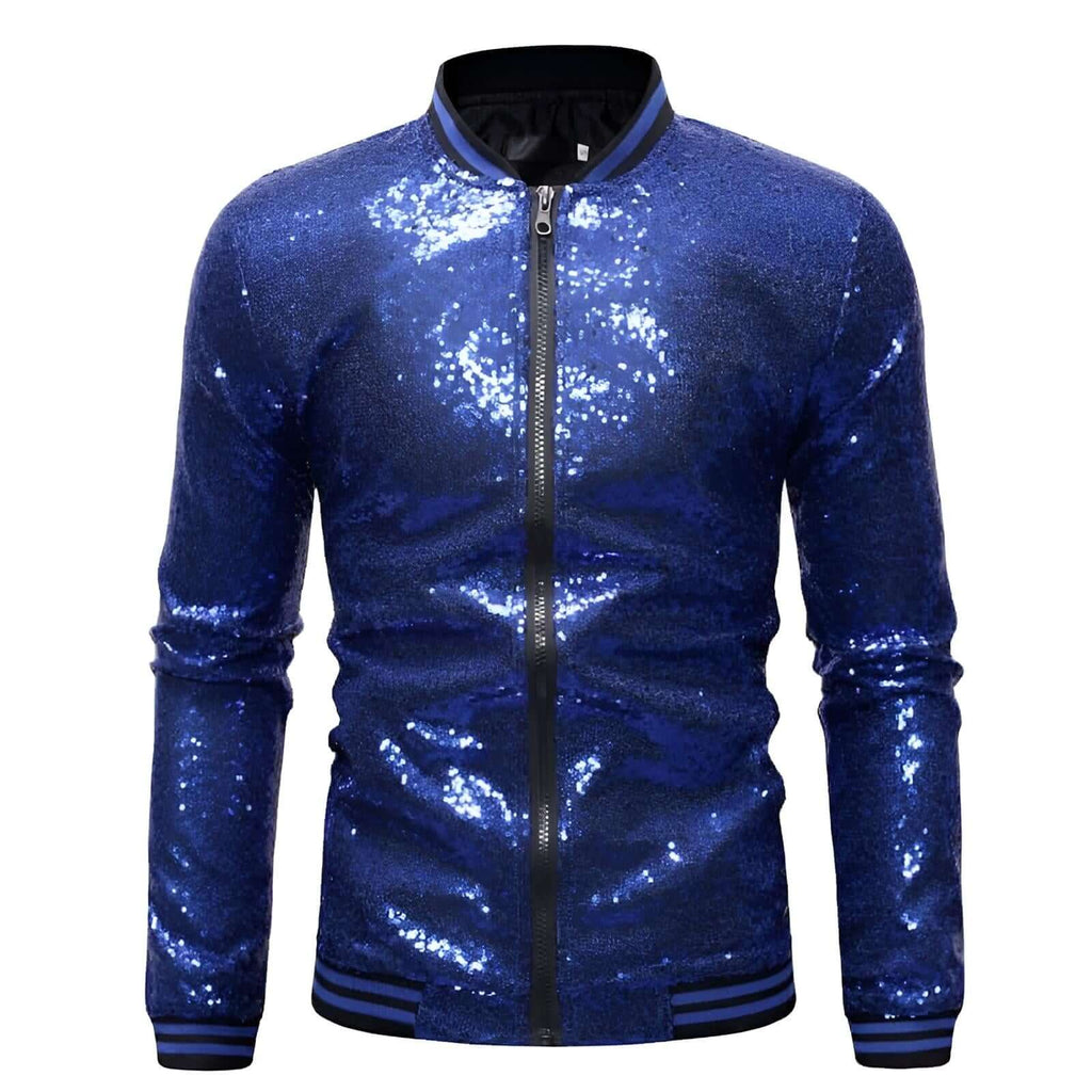 Stand out in style with the Blue Sequin Nightclub Jacket for Men. Shop Drestiny for free shipping and tax covered. Save up to 50% now!