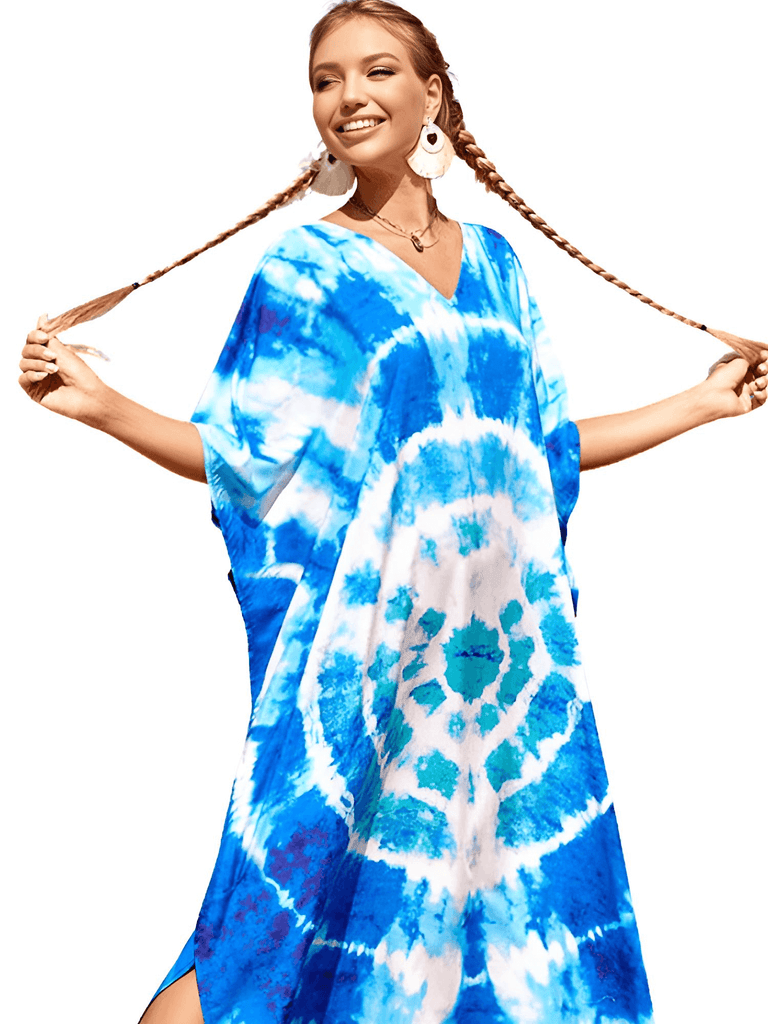 Stylish Bohemian V-Neck Batwing Sleeve Kaftan for Women. Shop Drestiny for free shipping and tax covered. Save up to 50% on women's swimwear and cover ups!