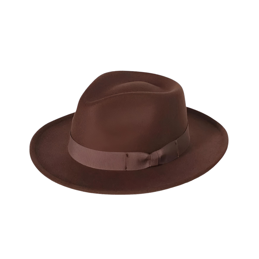 Bow Tie Dark Brown Jazz Hat For Men
