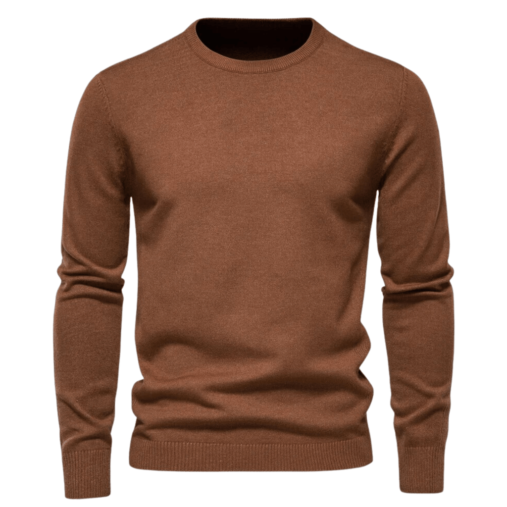 Brown Casual Pullover Sweaters For Men