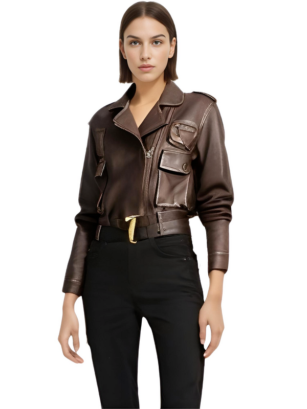 Brown Faux Leather Jacket Women's - Now in Green too! Shop Drestiny for free shipping and tax covered. Seen on FOX/NBC/CBS. Save up to 50% now!