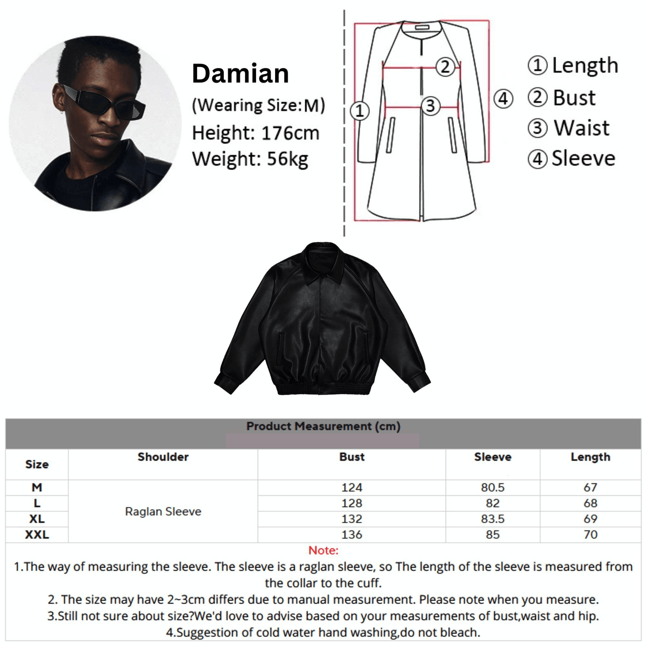 Casual Oversized Black Faux Leather Jacket For Men Style Raglan Sleeve Turndown Collar Loose Men's Fashion, Drestiny, Black, M, L, XL, XXL, 2XL, United States, Canada, USA, Australia, New Zealand, United Kingdom, UK, Oversized men's faux leather jacket, Black oversized faux leather jacket men, Men's oversized faux leather bomber jacket, Oversized vegan leather jacket men, Men's black oversized faux leather jacket streetwear, shopdrestiny.com