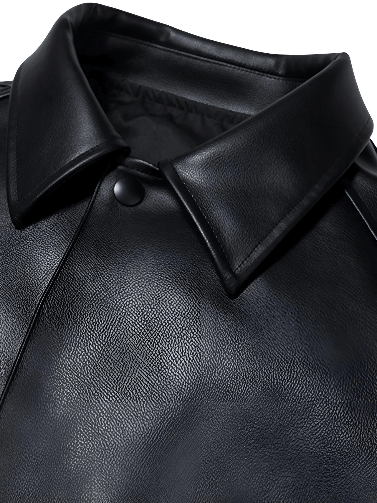 Casual Oversized Black Faux Leather Jacket For Men Style Raglan Sleeve Turndown Collar Loose Men's Fashion, Drestiny, Black, M, L, XL, XXL, 2XL, United States, Canada, USA, Australia, New Zealand, United Kingdom, UK, Oversized men's faux leather jacket, Black oversized faux leather jacket men, Men's oversized faux leather bomber jacket, Oversized vegan leather jacket men, Men's black oversized faux leather jacket streetwear, shopdrestiny.com