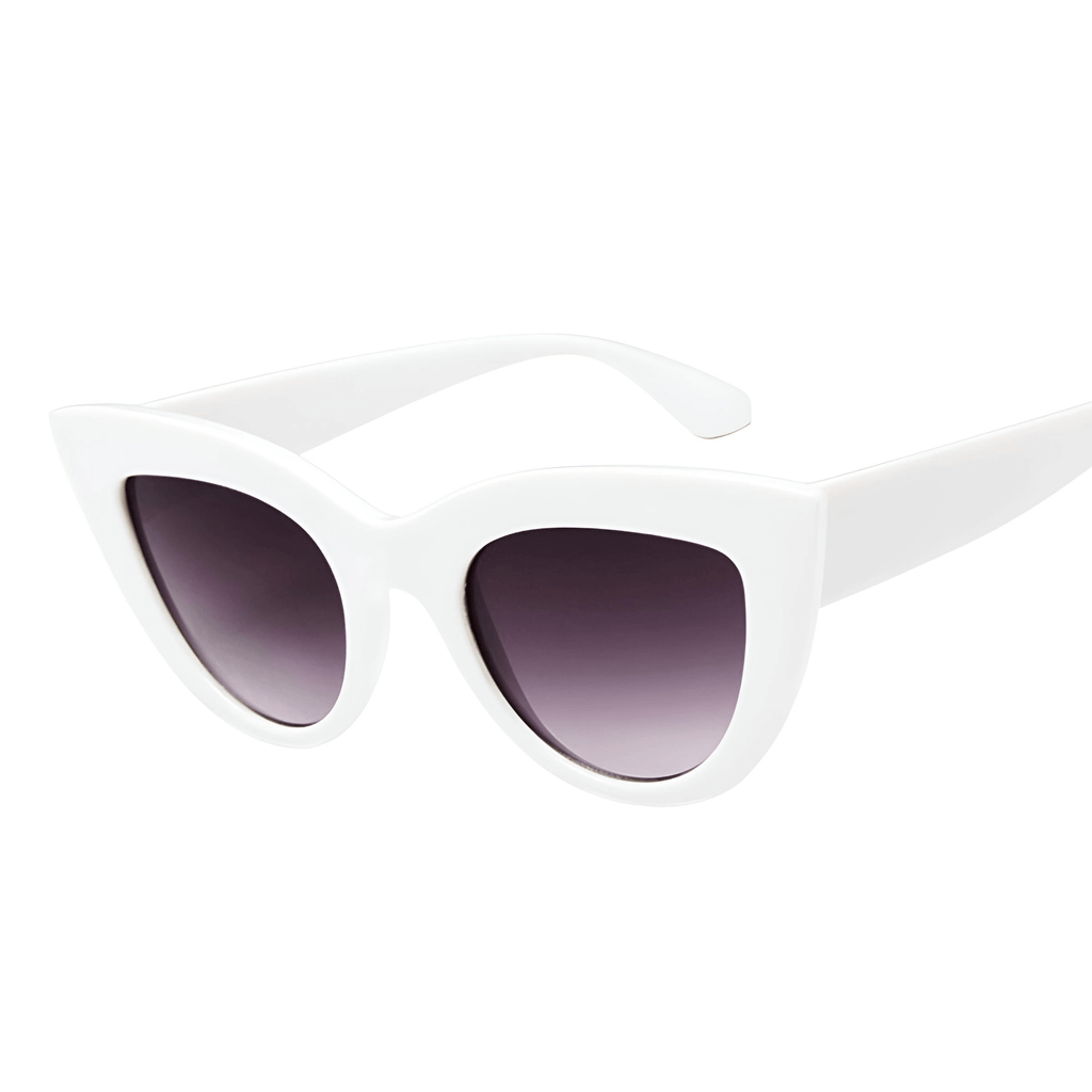 White Grey Cat Eye Fashion Sunglasses Woman UV400