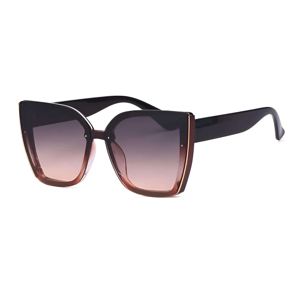 Cat Eye Brown Oversized Sunglasses