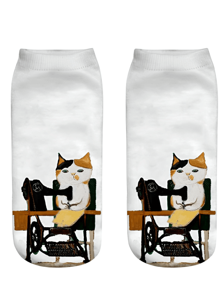 Sewing Cat Socks For Women