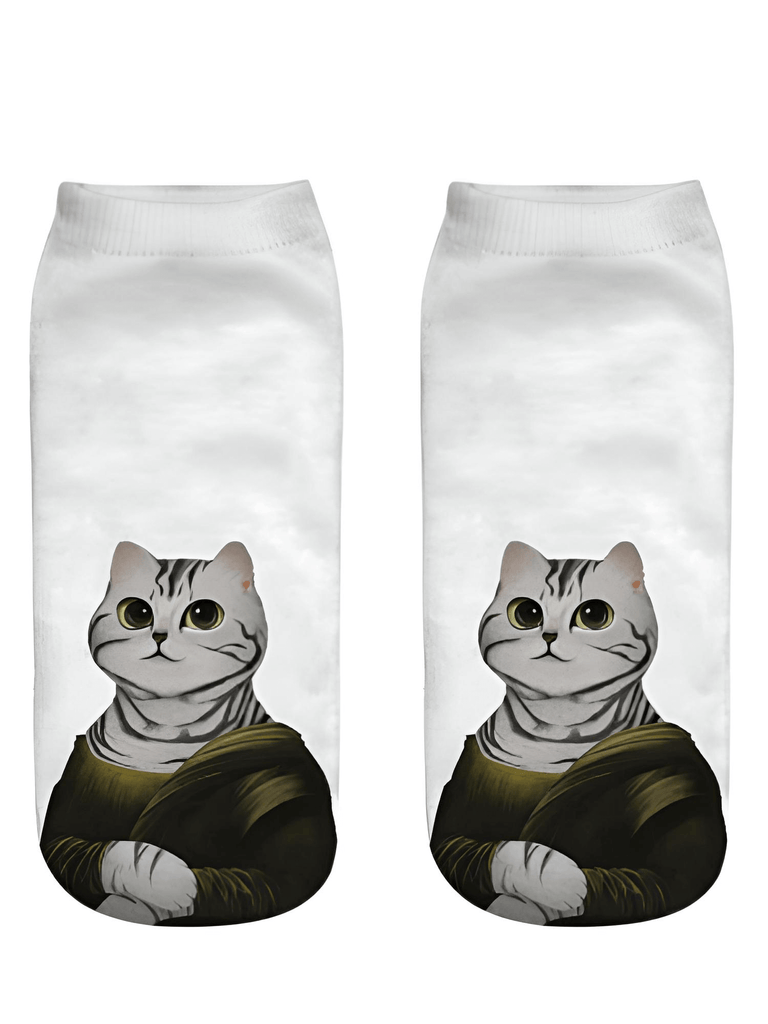 Famous Painting Cat Socks For Women