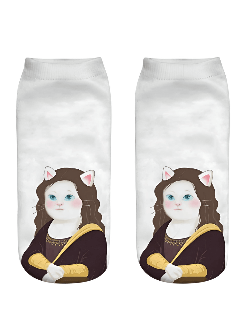 Mona Lisa Cat Socks For Women