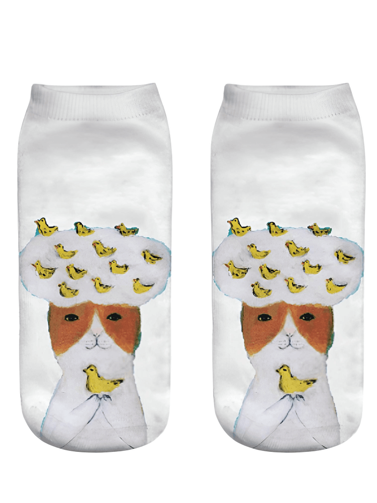 Bird and Cat Socks For Women