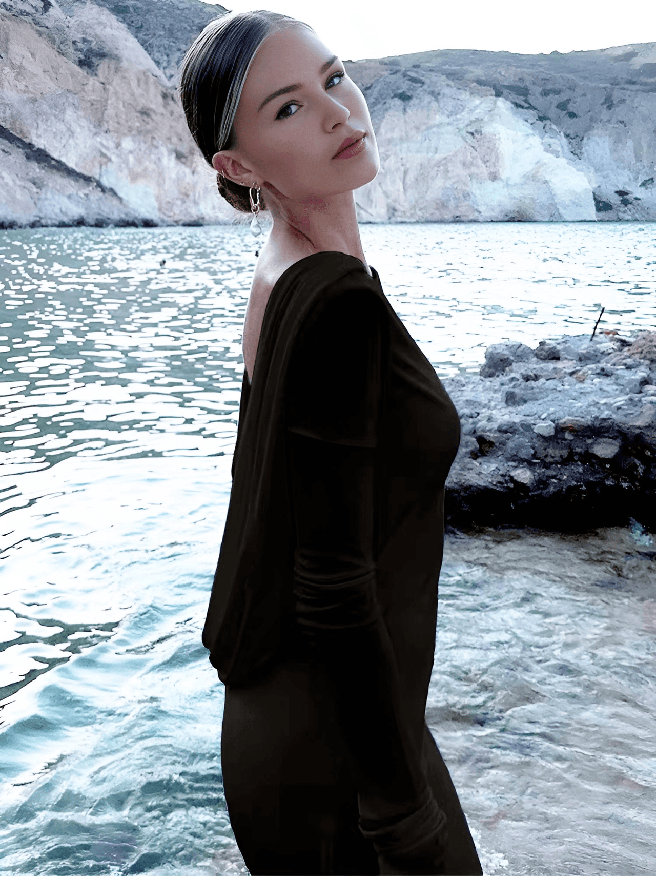 Chic Backless White Long Sleeve Dress For Women Slim Fit Pleated Elegant Round Neck Long Dresses Female Evening Gowns -, Dress , Drestiny , 10, 4, 6, 8, Australia, FR, L, Long Sleeves, M, Maxi Dresses, New Zealand, S, United Kingdom, United States, White , Drestiny , www.shopdrestiny.com