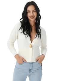 Thumbnail for Chic Button Cardigan Knitted Women's Casual Deep V Neck Long Sleeve Slim Warm Sweater Autumn New Lady Fashion Knitwear Top, Drestiny, Cardigans, Sweaters, Long Sleeves, S, M, L, Black, Wine Red, Dark Red, Coffee, Brown, Dark Brown, Off White, United States, Australia, New Zealand, United Kingdom, shopdrestiny.com
