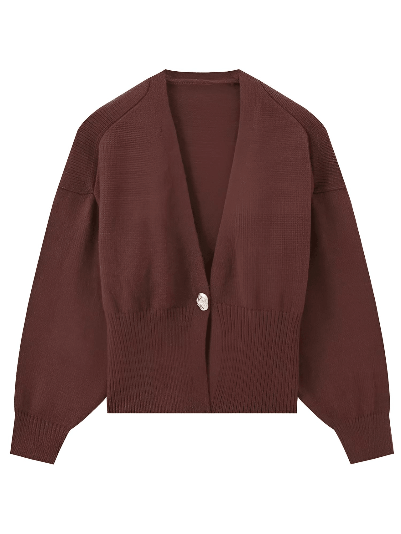 Chic Button Cardigan Knitted Women's Casual Deep V Neck Long Sleeve Slim Warm Sweater Autumn New Lady Fashion Knitwear Top, Drestiny, Cardigans, Sweaters, Long Sleeves, S, M, L, Black, Wine Red, Dark Red, Coffee, Brown, Dark Brown, Off White, United States, Australia, New Zealand, United Kingdom, shopdrestiny.com