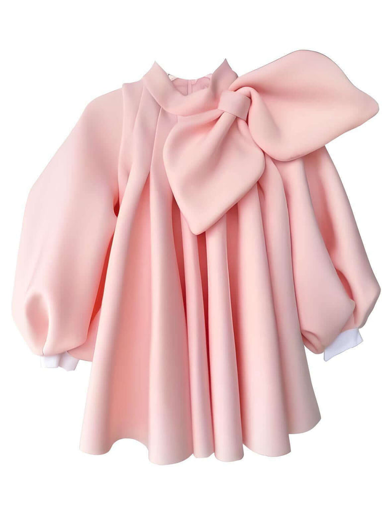 Children's boutique party dress with shoulder bow & puff sleeve design. Shop Drestiny for free shipping + tax covered. Save up to 50%