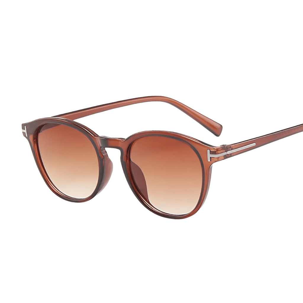 Classic Round Brown Sunglasses For Men