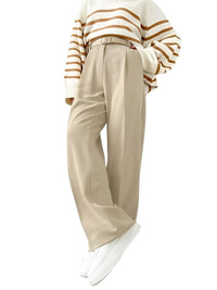 Thumbnail for Classic Formal Women's Straight Leg Pants Spring and Summer Versatile Casual Wear Loose Fit Office Wide Leg Pants, Drestiny, Grey, Apricot, Black, S, M, L, 4, 6, 8, 10, Casual Pants, Dress Pants, United States, USA, Canada, Australia, New Zealand, United Kingdom, UK, best women's straight leg pants, black women's straight leg pants, women's straight leg pants dressy, shopdrestiny.com