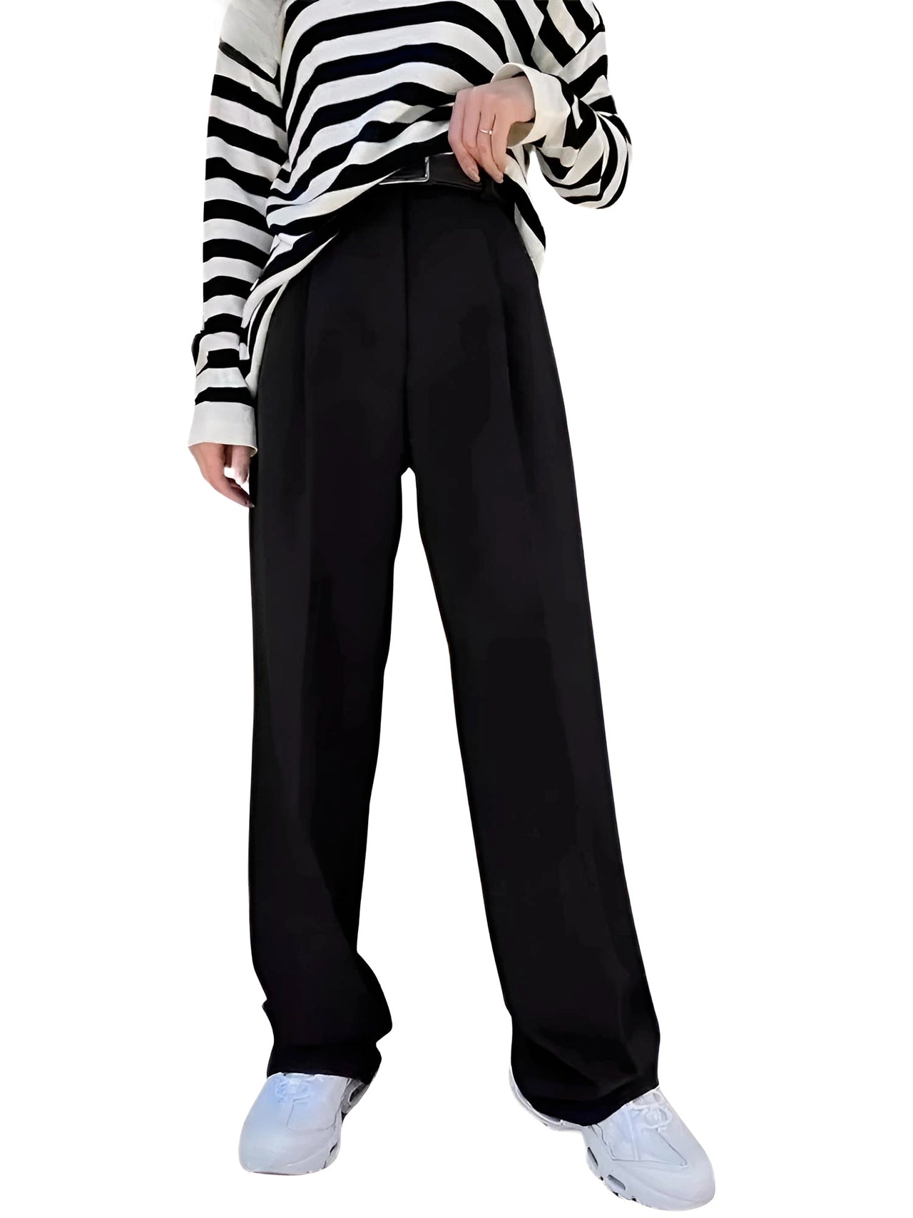 Classic Formal Women's Straight Leg Pants Spring and Summer Versatile Casual Wear Loose Fit Office Wide Leg Pants, Drestiny, Grey, Apricot, Black, S, M, L, 4, 6, 8, 10, Casual Pants, Dress Pants, United States, USA, Canada, Australia, New Zealand, United Kingdom, UK, best women's straight leg pants, black women's straight leg pants, women's straight leg pants dressy, shopdrestiny.com