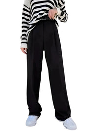 Thumbnail for Classic Formal Women's Straight Leg Pants Spring and Summer Versatile Casual Wear Loose Fit Office Wide Leg Pants, Drestiny, Grey, Apricot, Black, S, M, L, 4, 6, 8, 10, Casual Pants, Dress Pants, United States, USA, Canada, Australia, New Zealand, United Kingdom, UK, best women's straight leg pants, black women's straight leg pants, women's straight leg pants dressy, shopdrestiny.com