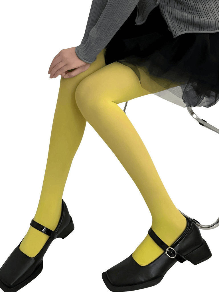 Colored Yellow Pantyhose Tights For Women