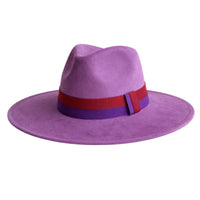Thumbnail for Purple hat with a red and dark purple band on a white background