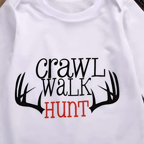 Get the adorable crawl, walk, hunt bodysuit with leaf pants and hat casual set from Drestiny. Enjoy free shipping and tax covered. Save up to 50%.