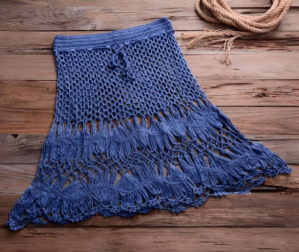 Blue Crochet Skirt 