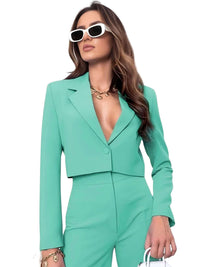 Thumbnail for Cropped Blazer and Wide Leg Pants High Waisted 2-Piece Sets For Women -, Pant Sets , Drestiny , Australia, Blazers, Casual Pants, Casual Shirts, Crop Tops, Deep Pink, Dress Pants, Dress Shirts, Green, L, Light Blue, Long Sleeves, M, Navy, New Zealand, Pant Sets, Pant Suits, Pink, S, Sets, Teal, United Kingdom, United States, XL, XXL , Drestiny , www.shopdrestiny.com