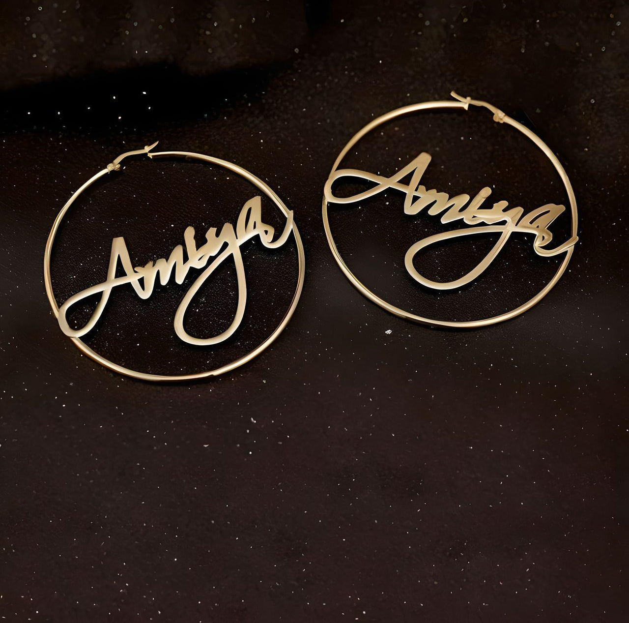 Custom Earrings Personalized Name Hoop Earrings For Women -, Earrings , Drestiny , Australia, Canada, Earrings, Gender_Women, Gold, New Zealand, Rose Gold, Silver, United Kingdom, United States , Drestiny , www.shopdrestiny.com