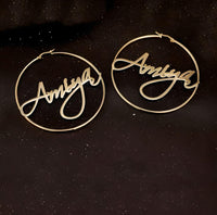 Thumbnail for Custom Earrings Personalized Name Hoop Earrings For Women -, Earrings , Drestiny , Australia, Canada, Earrings, Gender_Women, Gold, New Zealand, Rose Gold, Silver, United Kingdom, United States , Drestiny , www.shopdrestiny.com