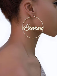 Thumbnail for Custom Earrings Personalized Name Hoop Earrings For Women -, Earrings , Drestiny , Australia, Canada, Earrings, Gender_Women, Gold, New Zealand, Rose Gold, Silver, United Kingdom, United States , Drestiny , www.shopdrestiny.com