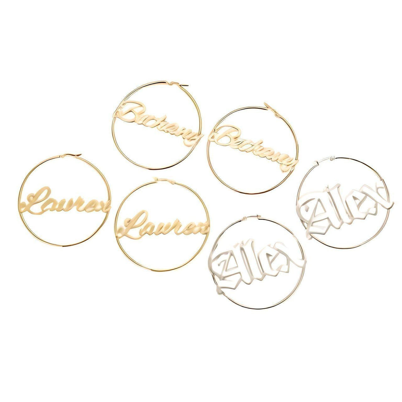Custom Earrings Personalized Name Hoop Earrings For Women -, Earrings , Drestiny , Australia, Canada, Earrings, Gender_Women, Gold, New Zealand, Rose Gold, Silver, United Kingdom, United States , Drestiny , www.shopdrestiny.com