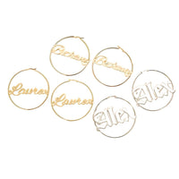 Thumbnail for Custom Earrings Personalized Name Hoop Earrings For Women -, Earrings , Drestiny , Australia, Canada, Earrings, Gender_Women, Gold, New Zealand, Rose Gold, Silver, United Kingdom, United States , Drestiny , www.shopdrestiny.com