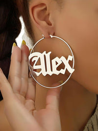 Thumbnail for Custom Earrings Personalized Name Hoop Earrings For Women -, Earrings , Drestiny , Australia, Canada, Earrings, Gender_Women, Gold, New Zealand, Rose Gold, Silver, United Kingdom, United States , Drestiny , www.shopdrestiny.com