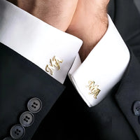 Thumbnail for Men's Custom Initials Cufflinks in Stainless Steel