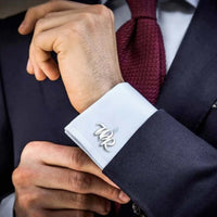 Thumbnail for Men's Custom Initials Cufflinks in Stainless Steel