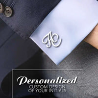 Thumbnail for Men's Custom Initials Cufflinks in Stainless Steel